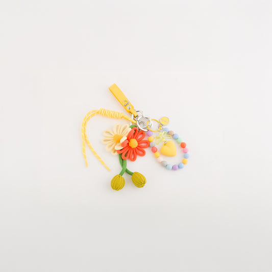 Charm Multi Keychain Woman Keyring Metal/Plastic Yellow