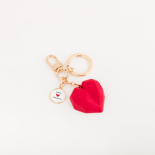 Rosa Heart Woman Keyring Metal/Plastic